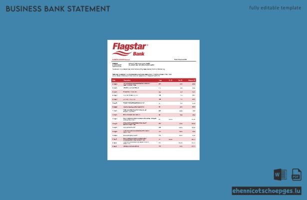 Flagstar Bank Organisationskontoauszug – Beispiel-Word- und PDF-Datei